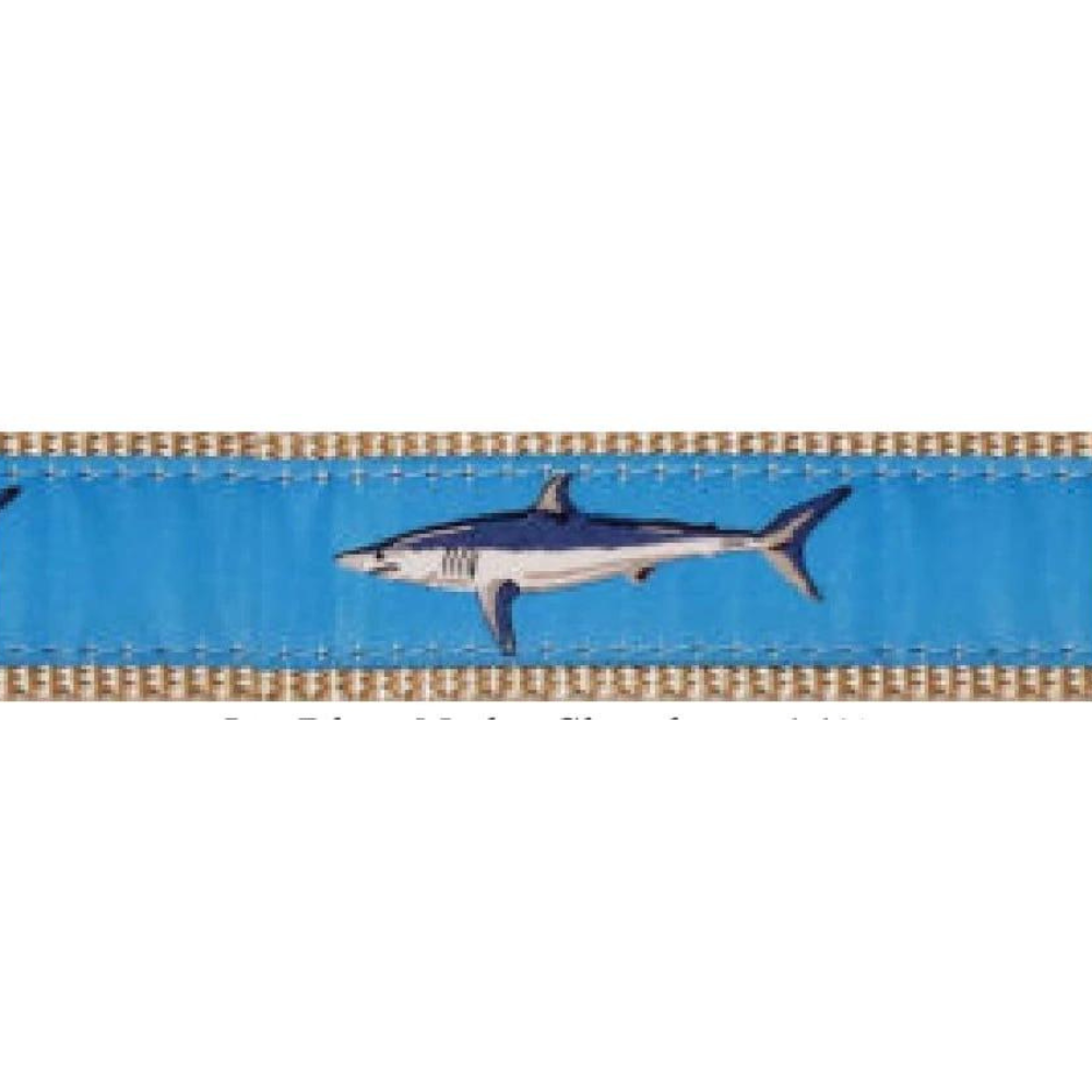 Preston Light Blue Mako Shark Dog Collar